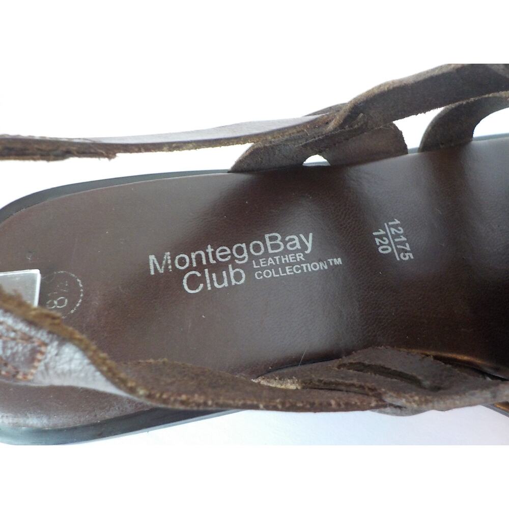 Y2K Retro Montego Bay Club Brown Leather Strappy Sandals Slingback Women 8.5 M - Picture 8 of 15